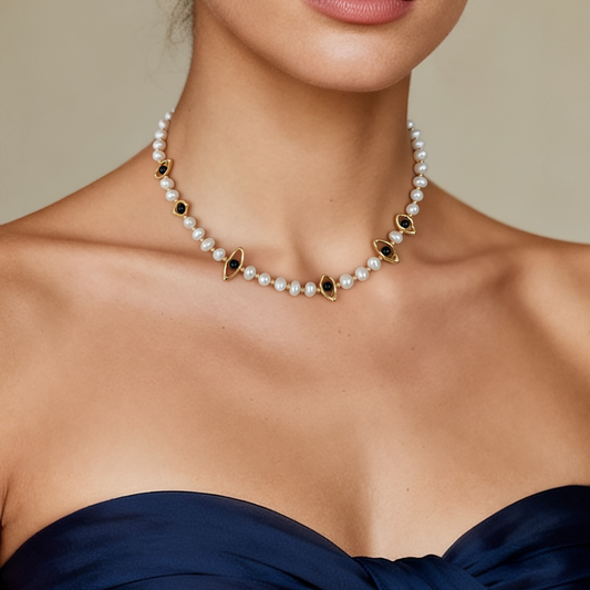 Celestial Eye Pearl Choker