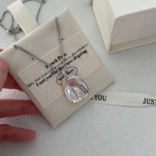 Iridescent Petal Baroque Pearl Necklace