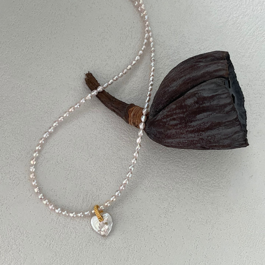Moonlit Heart Pearl Necklace