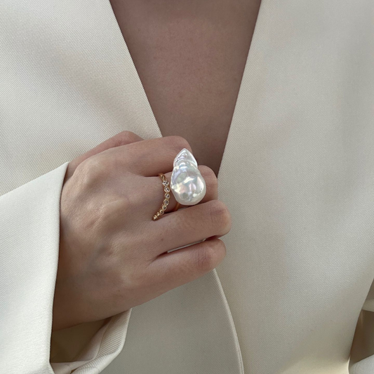 Lunar Muse Baroque Pearl Ring