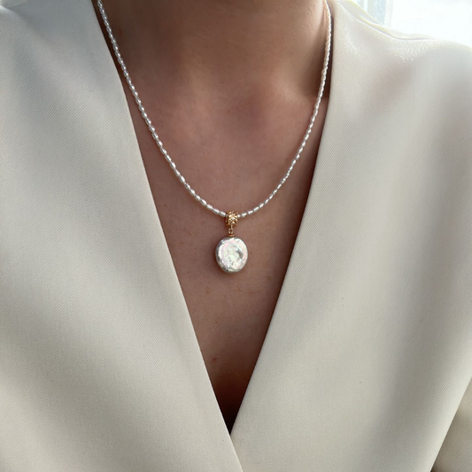 Roman Holiday Coin Pearl Necklace