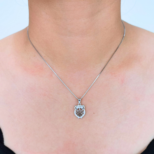 Nocturne Wisdom Owl Sterling Silver Pendant