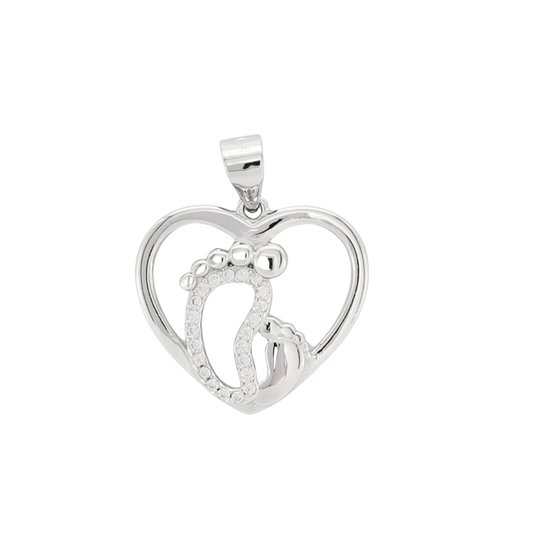 Little Steps Heart Sterling Silver Pendant