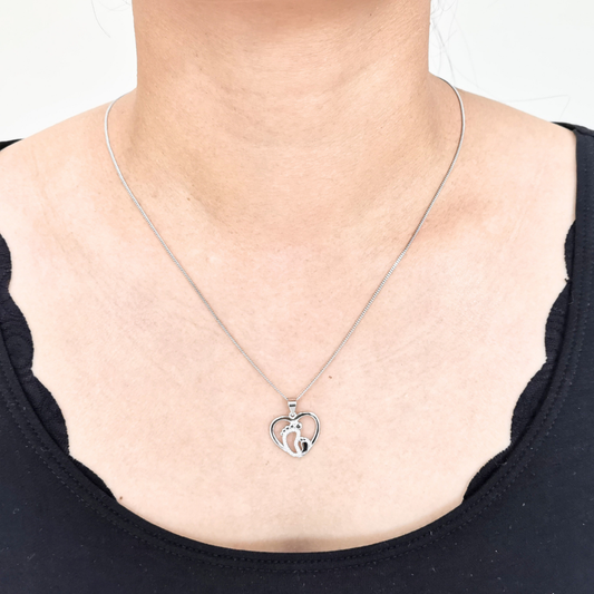 Little Steps Heart Sterling Silver Pendant