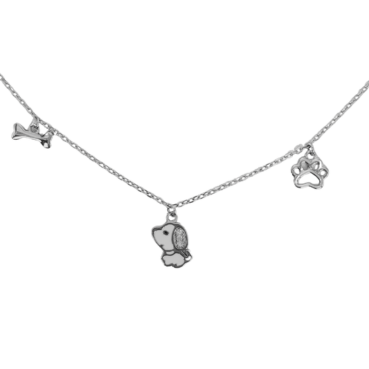 Paw Story Drip Enamel Sterling Silver Bracelet