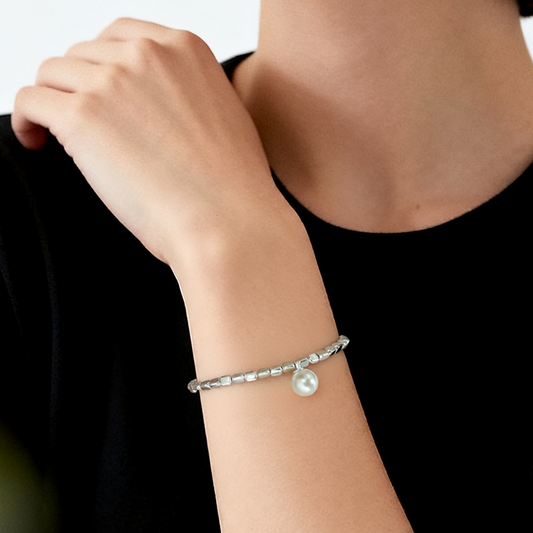 Luna Pearl Silver Bracelet