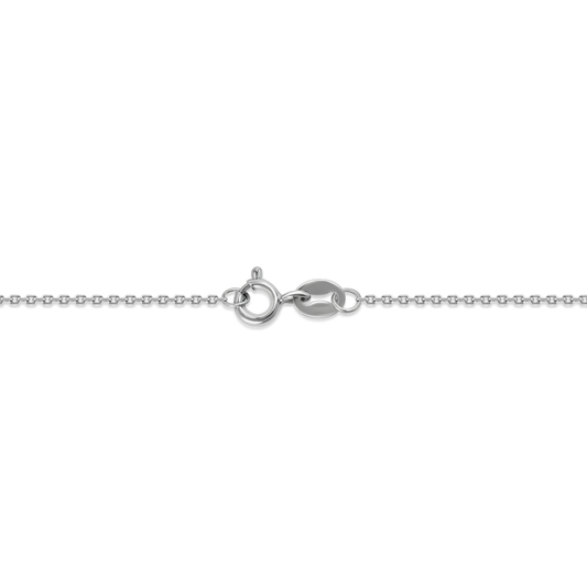 Close-up of Celesta Link Chain Necklace clasp in 925 sterling silver — fine polished links and secure lobster clasp design from the Abundance Collection by Ploutos Jewellery, crafted for minimalist luxury and everyday durability.