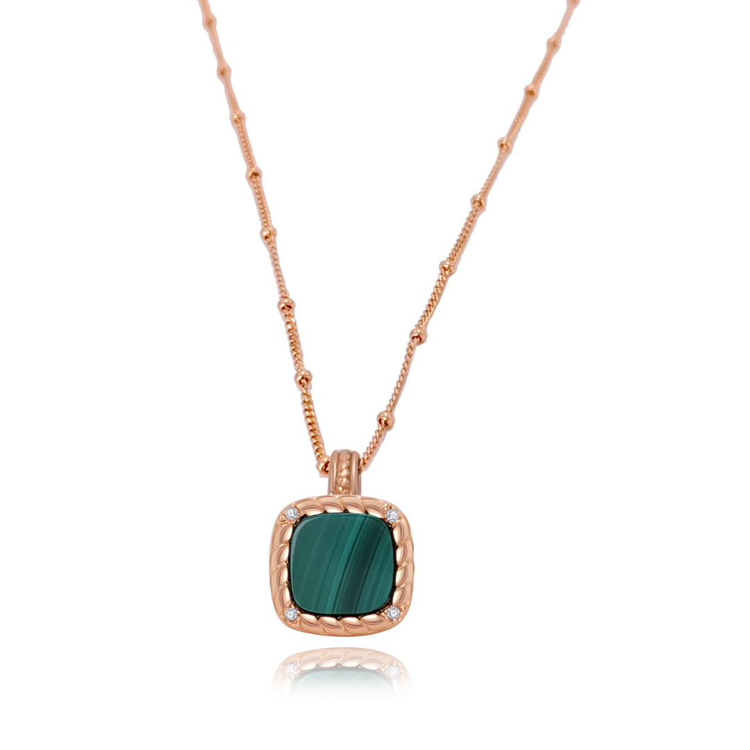 Emerald Crest Malachite Necklace | 18K Gold-Plated 925 Silver