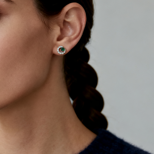 Emerald Orbit Studs