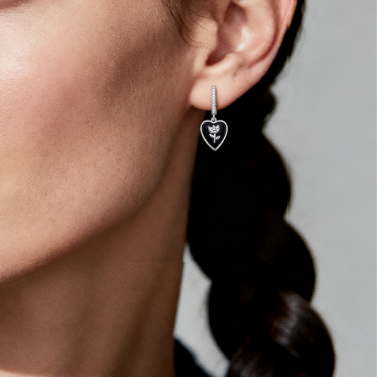 Bloom in Noir Earrings