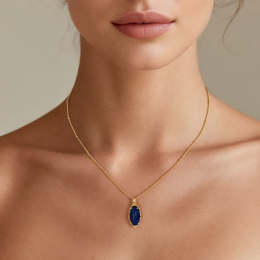 Midnight Lapis Gold Necklace