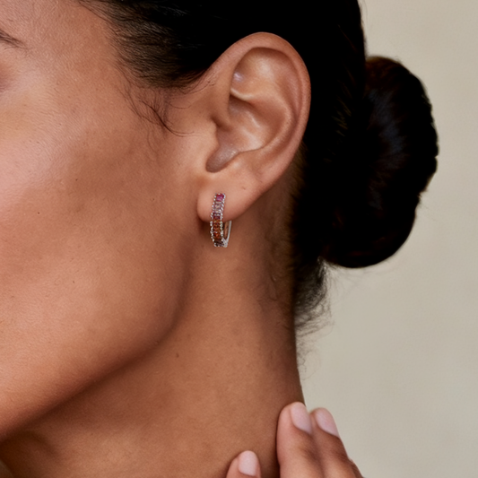 Aurora Gradient Zircon Huggie Hoops