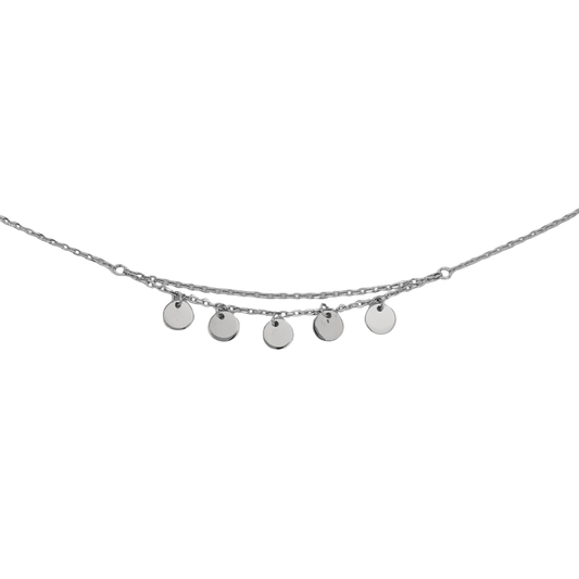 Silver Whisper Disc Charm Bracelet