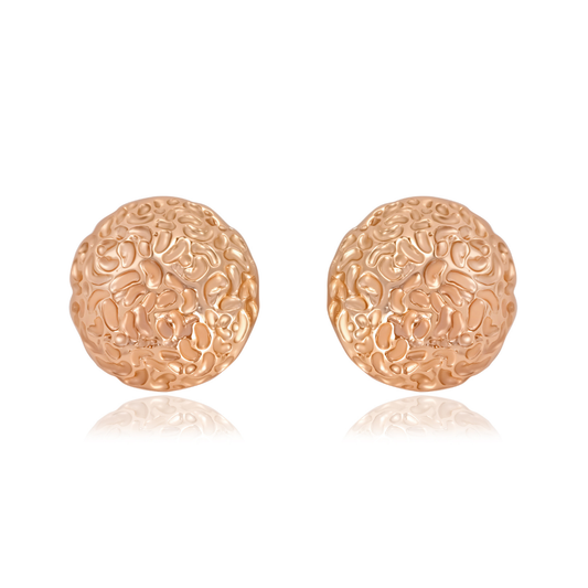 Ploutos Jewellery Aurora Dome Gold Stud Earrings — handcrafted from recycled 925 sterling silver with 18k gold plating. Featuring a unique hand-textured dome design that reflects sunlight with organic elegance, symbolizing individuality, abundance, and timeless strength.