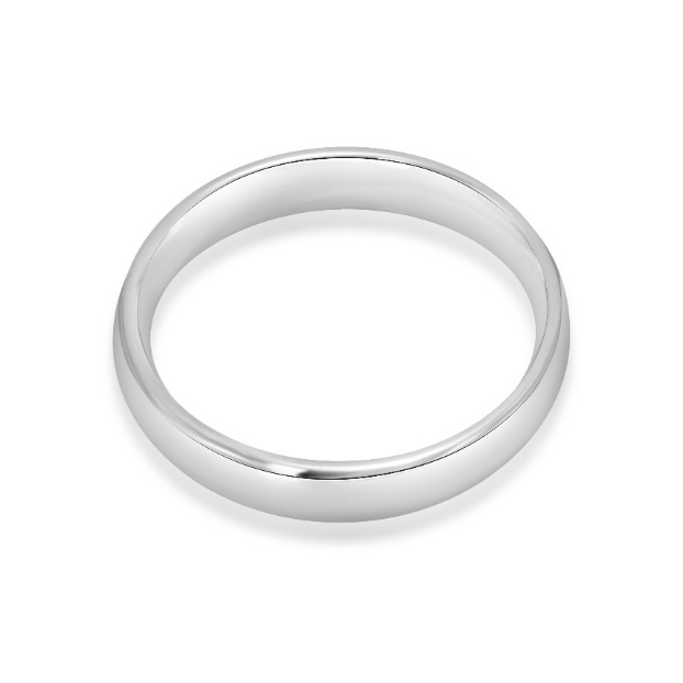 Ploutos Jewellery Eterna Shine Silver Ring 4mm — handcrafted from 99.0% pure silver with a smooth, polished mirror finish. Minimalist unisex silver band from the Abundance Collection symbolizing timeless elegance, balance, and enduring connection.