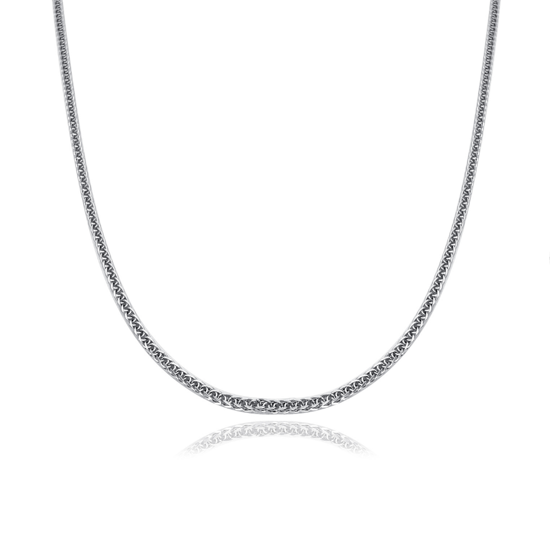 Vero Weave Chain Necklace in 925 sterling silver — intricately woven design from the Abundance Collection by Ploutos Jewellery. Handcrafted with precision links that reflect light beautifully, combining strength, elegance, and modern sophistication.