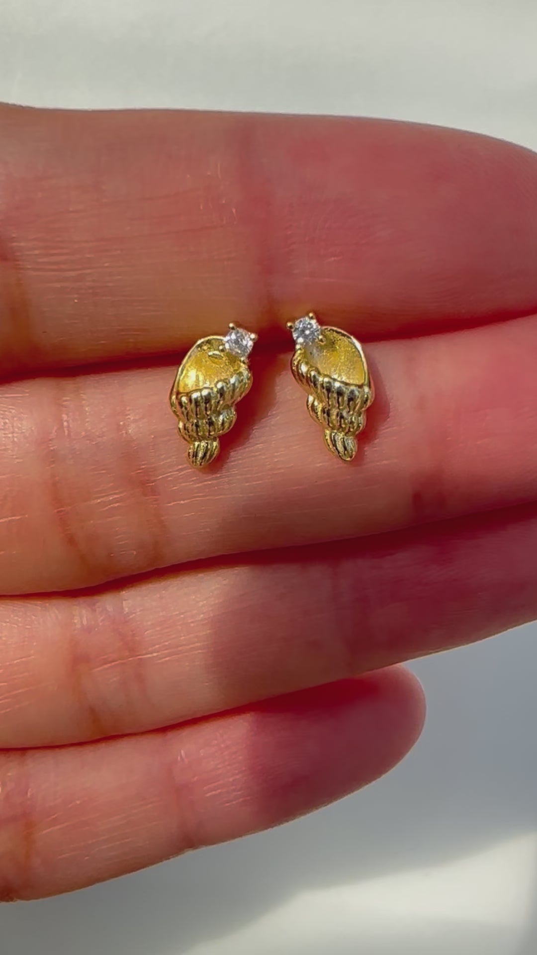 Golden Conch Shell Earrings