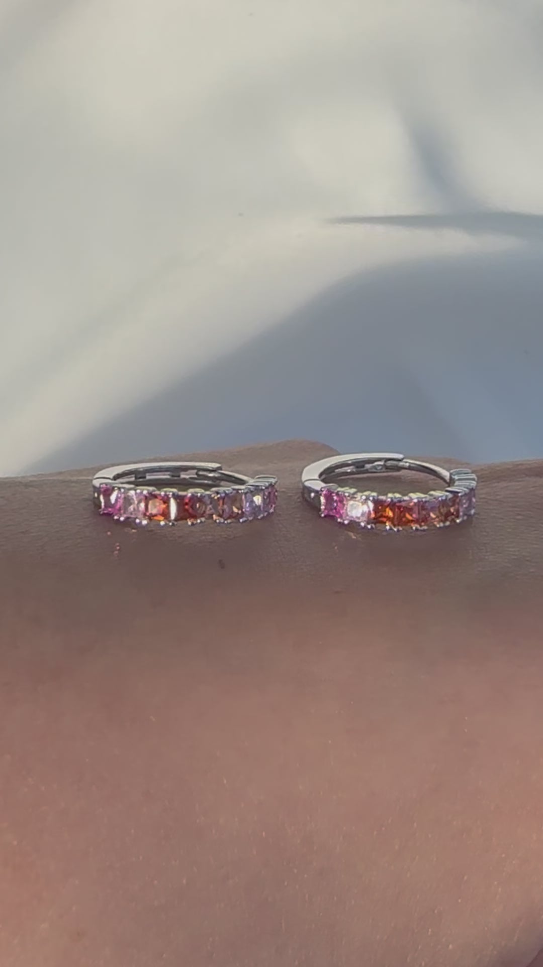 Aurora Gradient Zircon Huggie Hoops