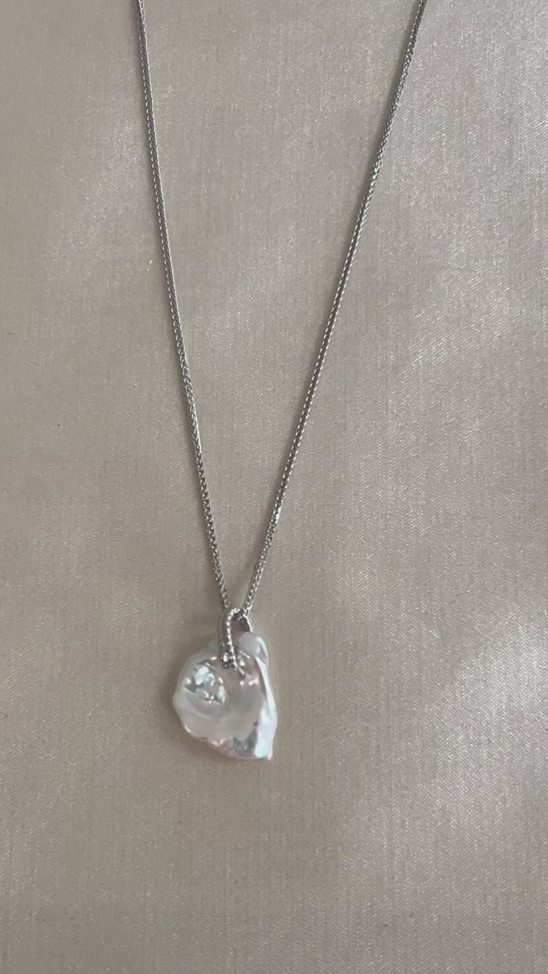 Iridescent Petal Baroque Pearl Necklace