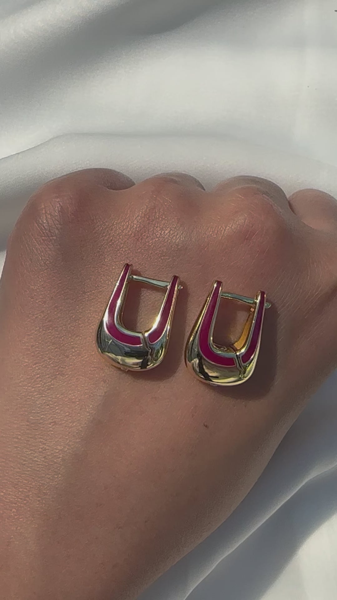 Crimson Arc Earrings