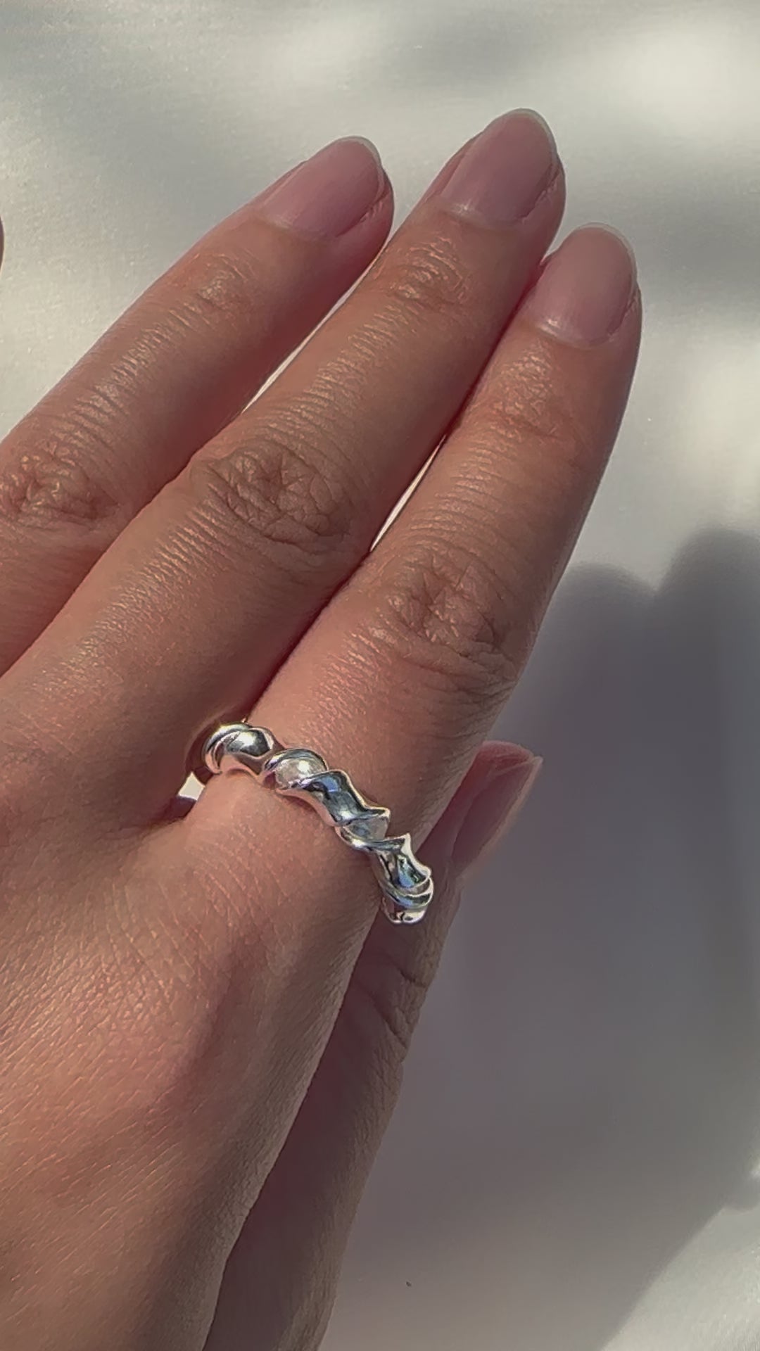 Waveform Silver Ring