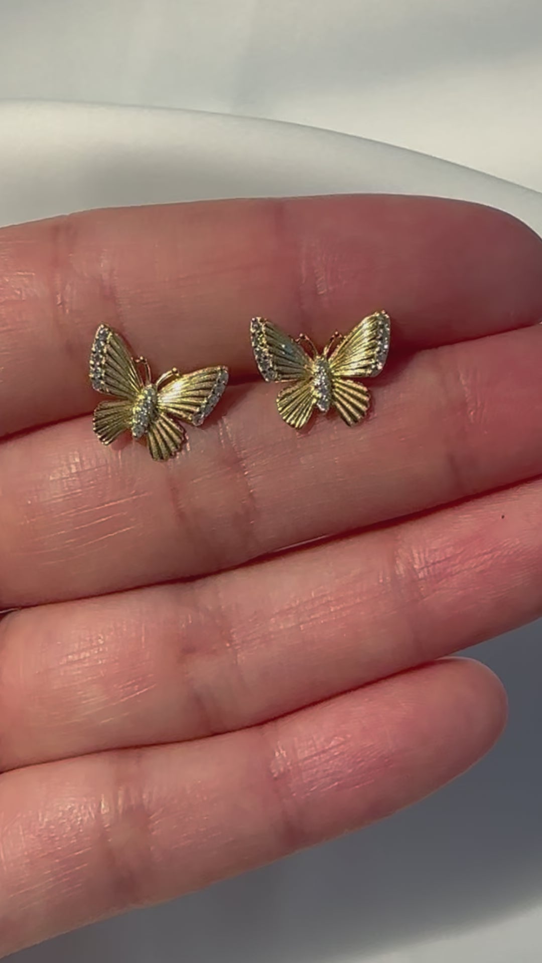 Golden Wings Butterfly Studs