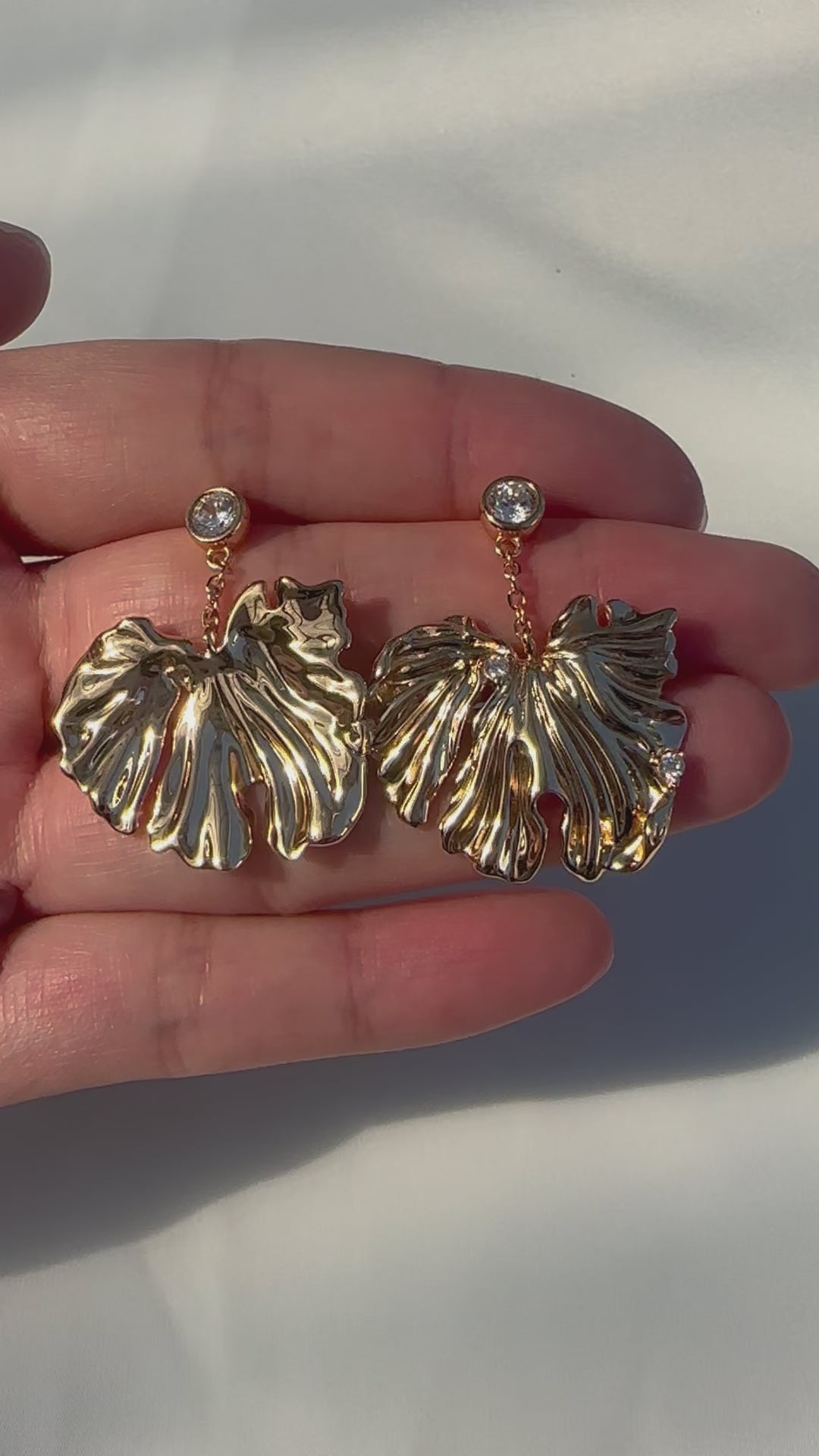 Golden Ginkgo Drop Earrings