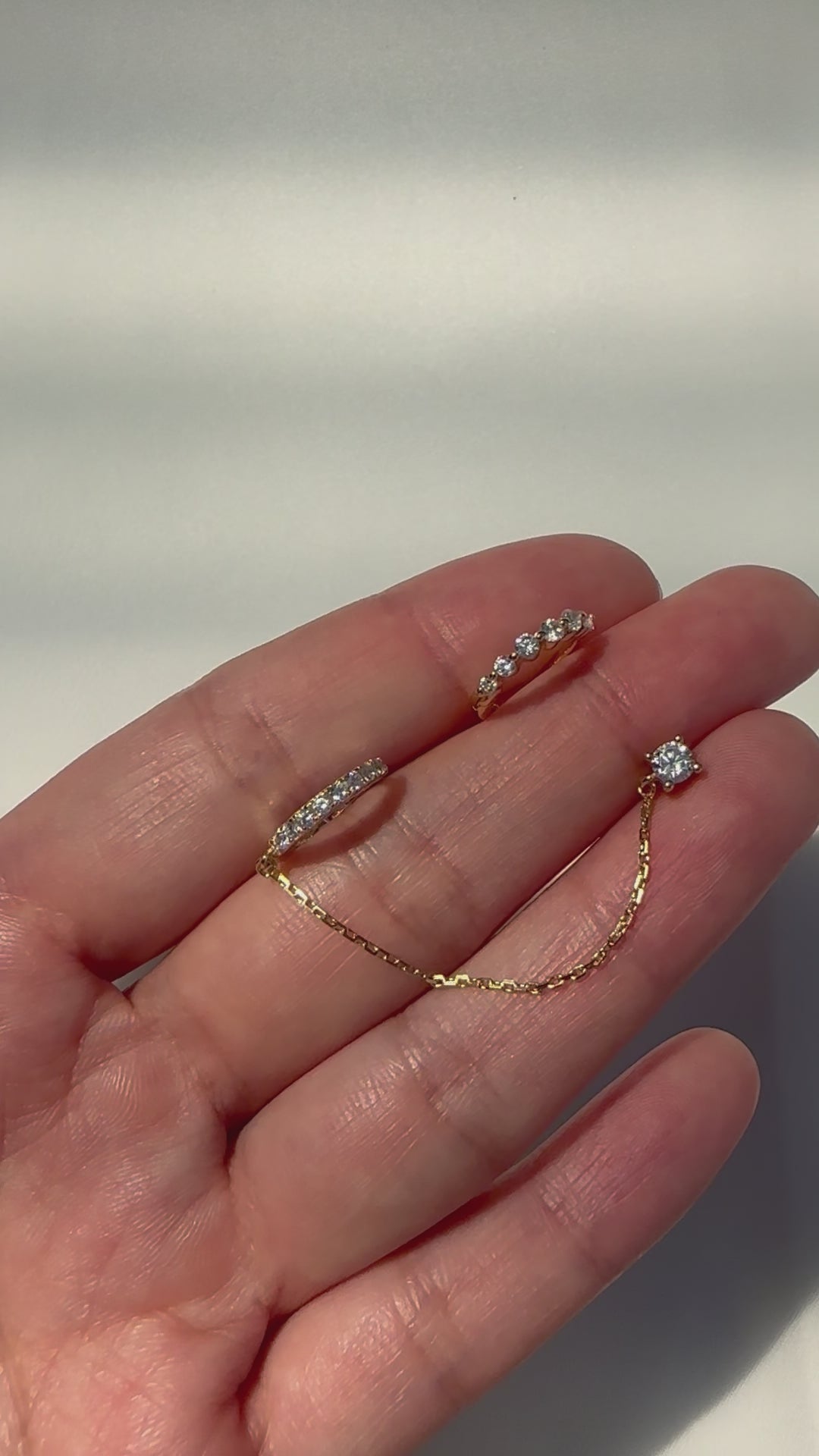 Radiant Chain Gold Huggie Earrings