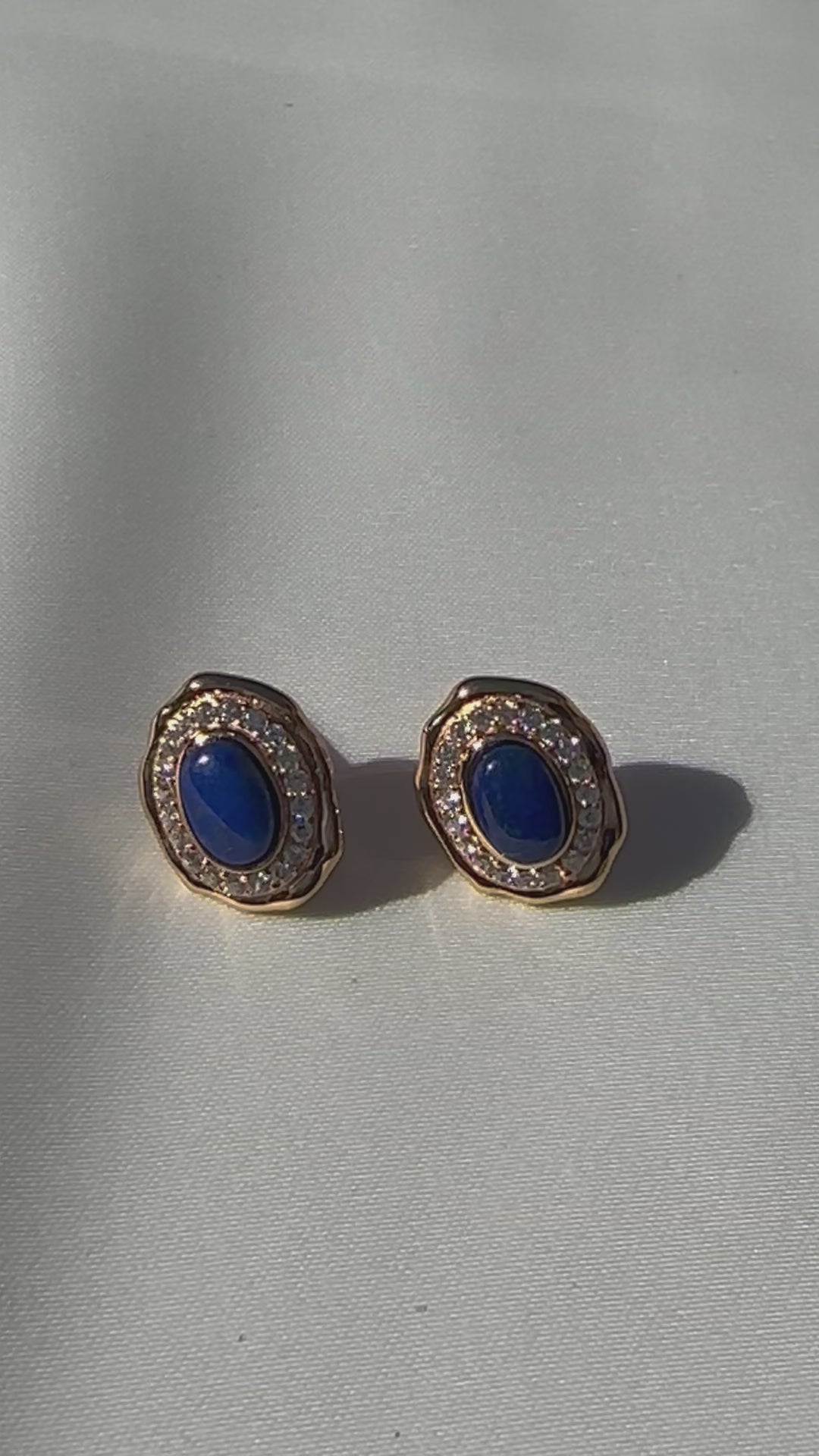 Midnight Elegance Lapis Stud Earrings